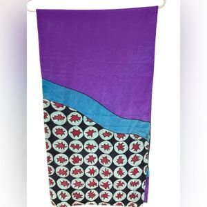 Signed Hand-Painted Silk Scarf 57”x14.5” | Artisan Wearable Art | Studio Textile